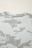 Camouflage Print Exposed Seam Drop Shoulder Sweatshirt- 2 Colors