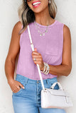 Wisteria Mineral Wash Chest Pocket Tank Top