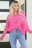 Hot Pink Multicolored Confetti Chunky Knit Sweater