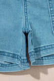 Drawstring Elastic Waist Denim Shorts