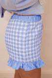 Gingham and Striped Ruffle Trim Lace Tie Shorts- 3 Colors