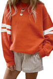 Varsity Striped Sleeve Loose Fit Sweatshirt- 8 Colors