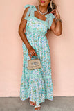 Floral Lace Tied Strap Empire Waist Maxi Dress- 2 Colors