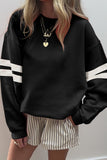 Varsity Striped Sleeve Loose Fit Sweatshirt- 8 Colors