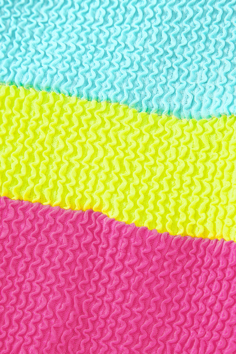 Textured Color Block One-Piece Swimsuit