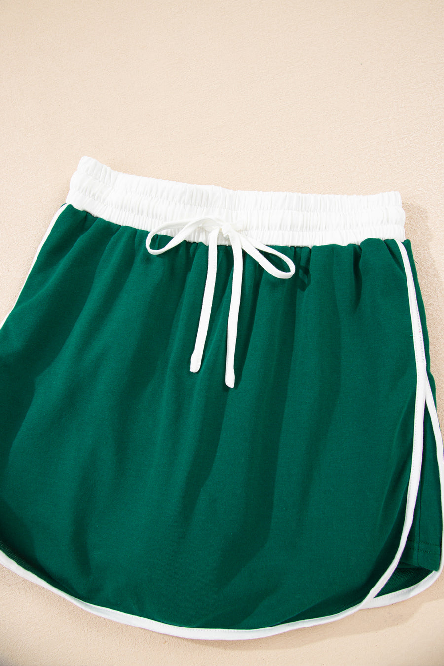 Varsity Striped Drop Shoulder Pullover Sweatshirt & Mini Skort Set- 6 Colors