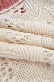 Ivory Floral Crochet Contrast Trim Knit Sweater