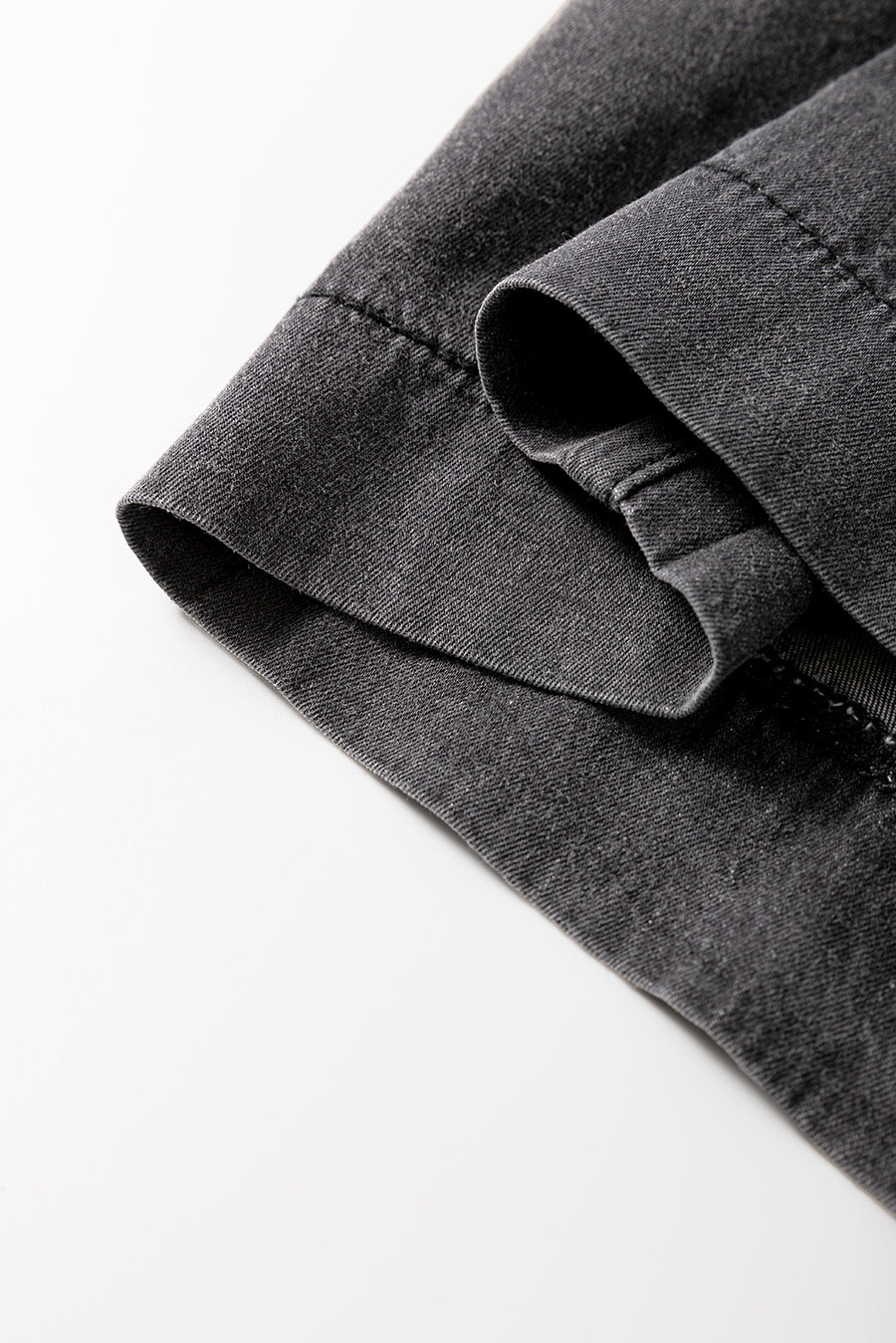 Mineral Wash Button-Up High-Waist Wide Leg Jeans