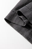 Mineral Wash Button-Up High-Waist Wide Leg Jeans