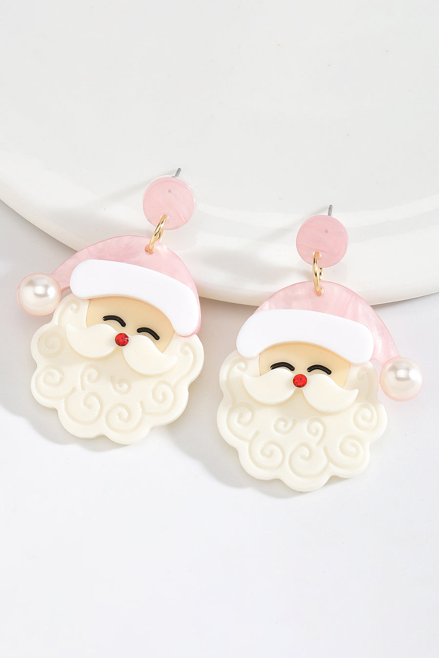 Pearl Santa Earrings- 2 Colors