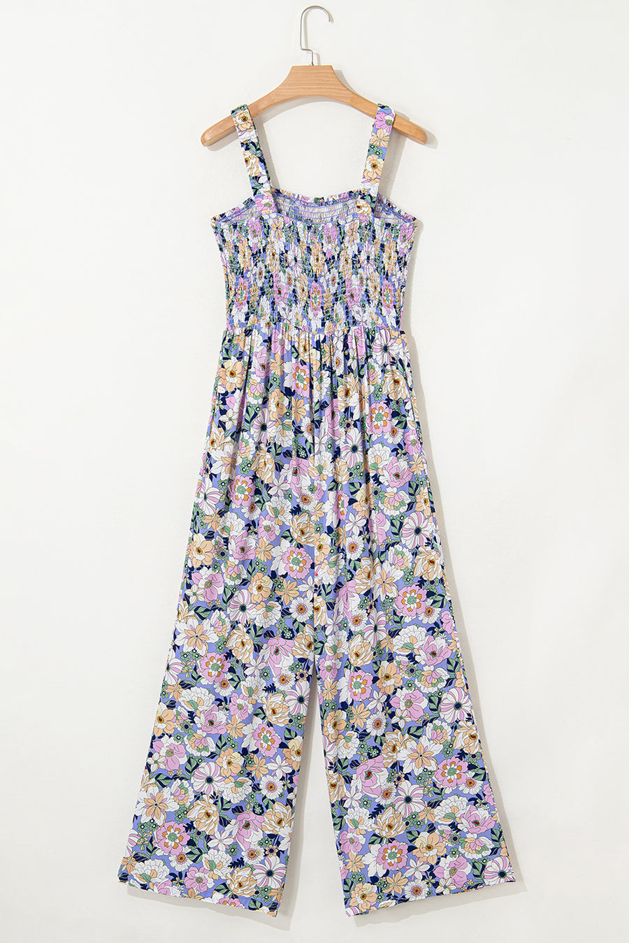 Floral Square Neck Stretch High-Waist Jumpsuit- 3 Colors