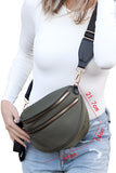 Wide Strap Double Zipper Crossbody Bag- 9 Colors