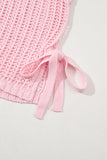 Side Tie Crochet Knit Short Sleeve Sweater- 2 Colors