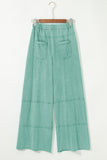 Mineral Wash Exposed Seam Wide Leg Cargo Pants- 3 Colors