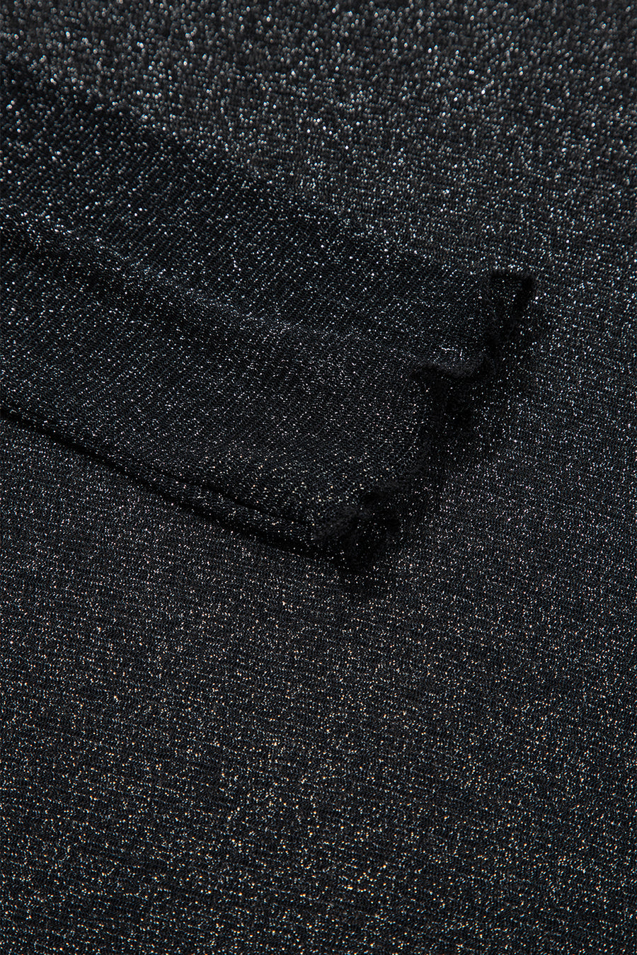 Black Metallic Glitter Mesh Long Sleeve Top