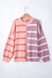Striped Exposed Seam Patchwork Loose Fit Sweater- 4 Colors