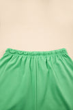 V-Neck Drop Shoulder T-Shirt and Patchwork Shorts Set- 3 Colors