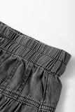 Mineral Wash Button-Up High-Waist Wide Leg Jeans