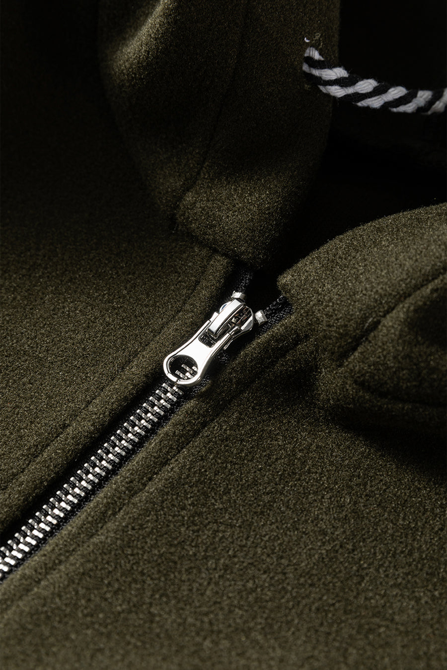 Contrast Cuff Drop Shoulder Zip-Up Tunic Hoodie- 3 Colors