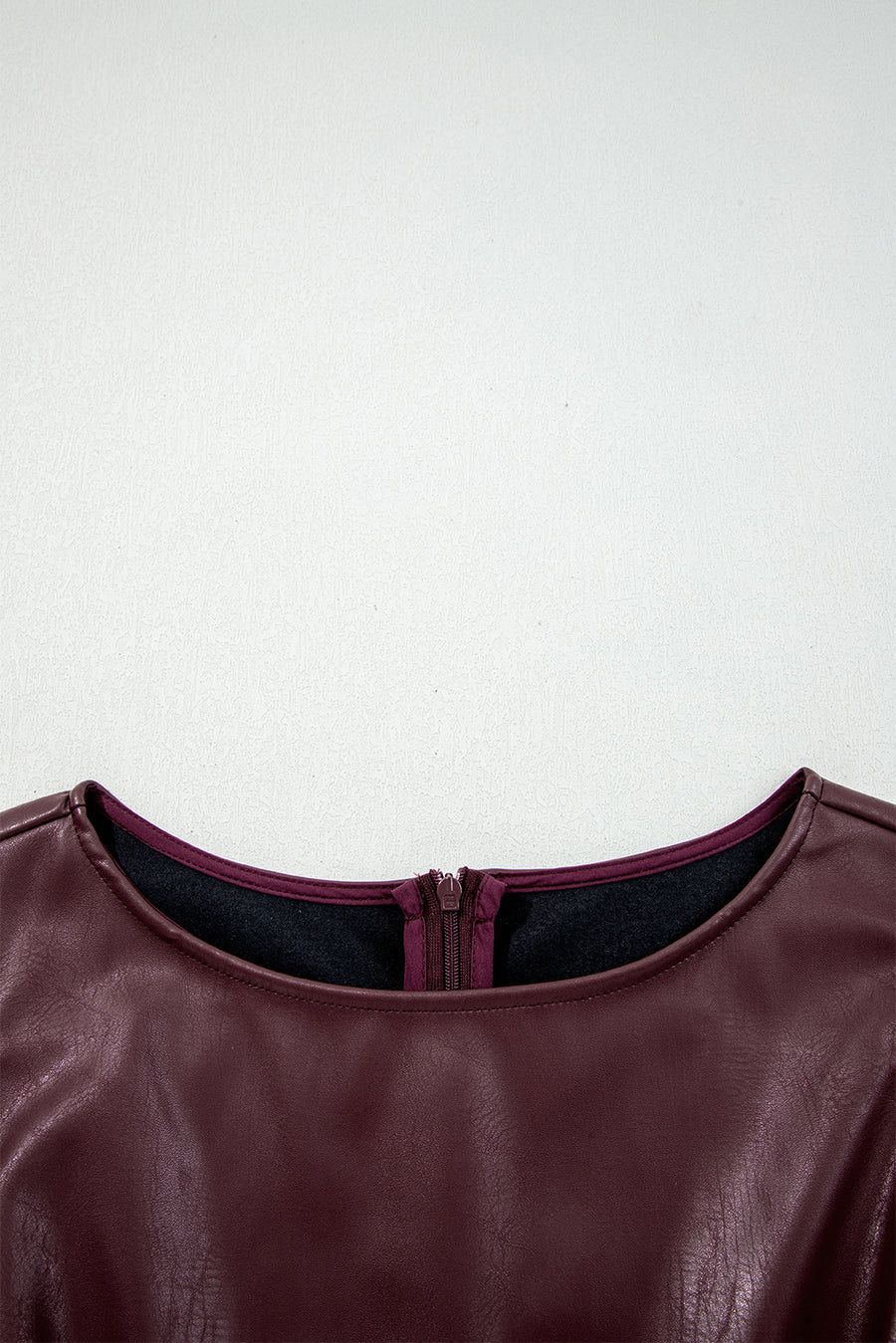 Faux Leather Sleeveless Crew Neck Mini Dress- 3 Colors