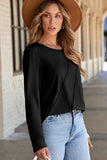 Asymmetric Seam Long Sleeve Shirt- 3 Colors