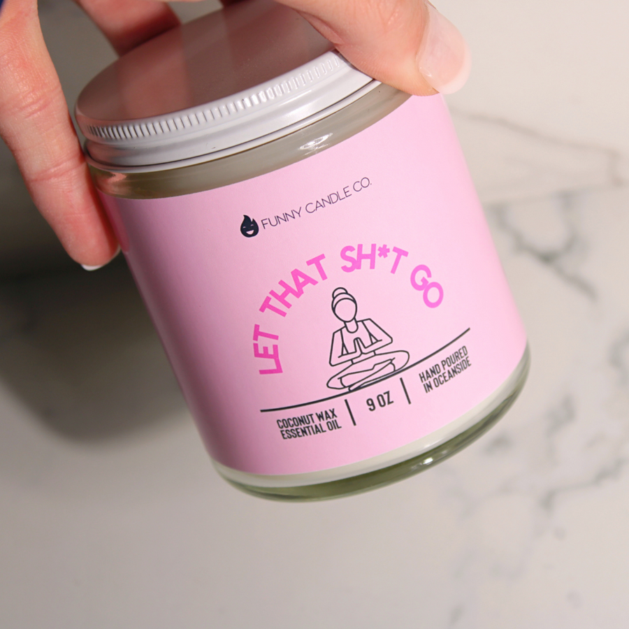 Let That Sh*t Go Candle (PG Version)- Pink
