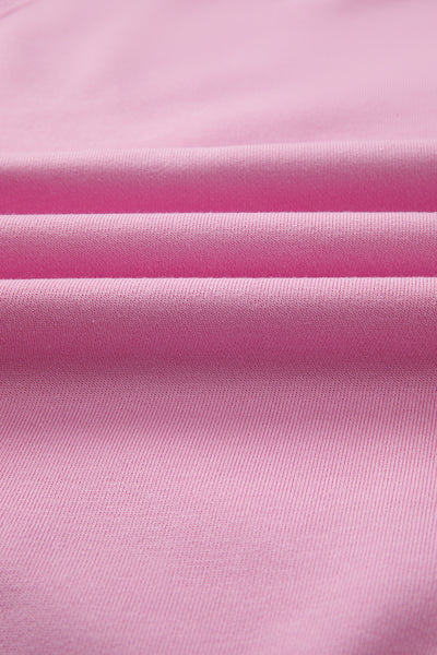 Bright Pink Lace Patchwork Raglan Sleeve Loose Fit Sweatshirt