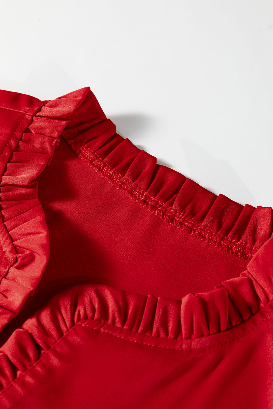 Frilled V-Neck Bow Detail 3/4 Sleeve Blouse- 2 Colors