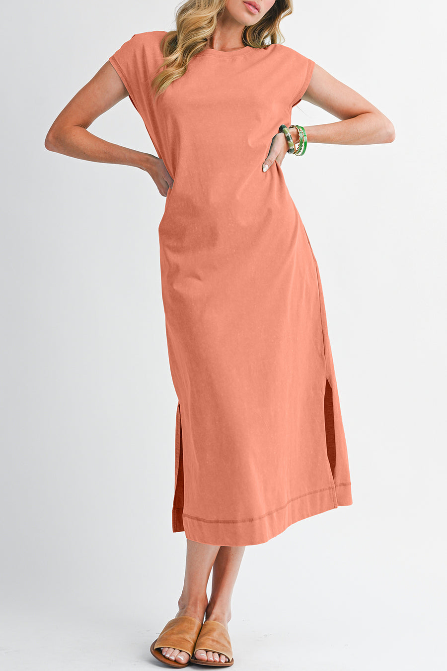 Mineral Wash T-Shirt Dress with Pockets- 3 Colors