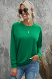 Green Crew Neck Raglan Sleeve Sweatshirt