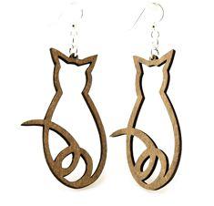 Cat Outline Earrings # 1134