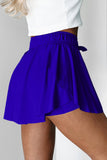 Ribbon Drawstring High-Waist Lined Tennis Skort- 6 Colors