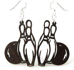 Bowling Ball and Pin Earrings # 1187