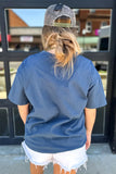 Printed Denim Chest Pocket Graphic T-Shirt- 2 Colors