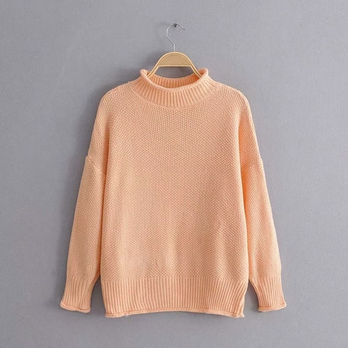 Loose Knit Mock Neck Pullover Sweater- 3 Colors
