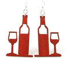 Wine Bottle and Glass Earrings # 1217