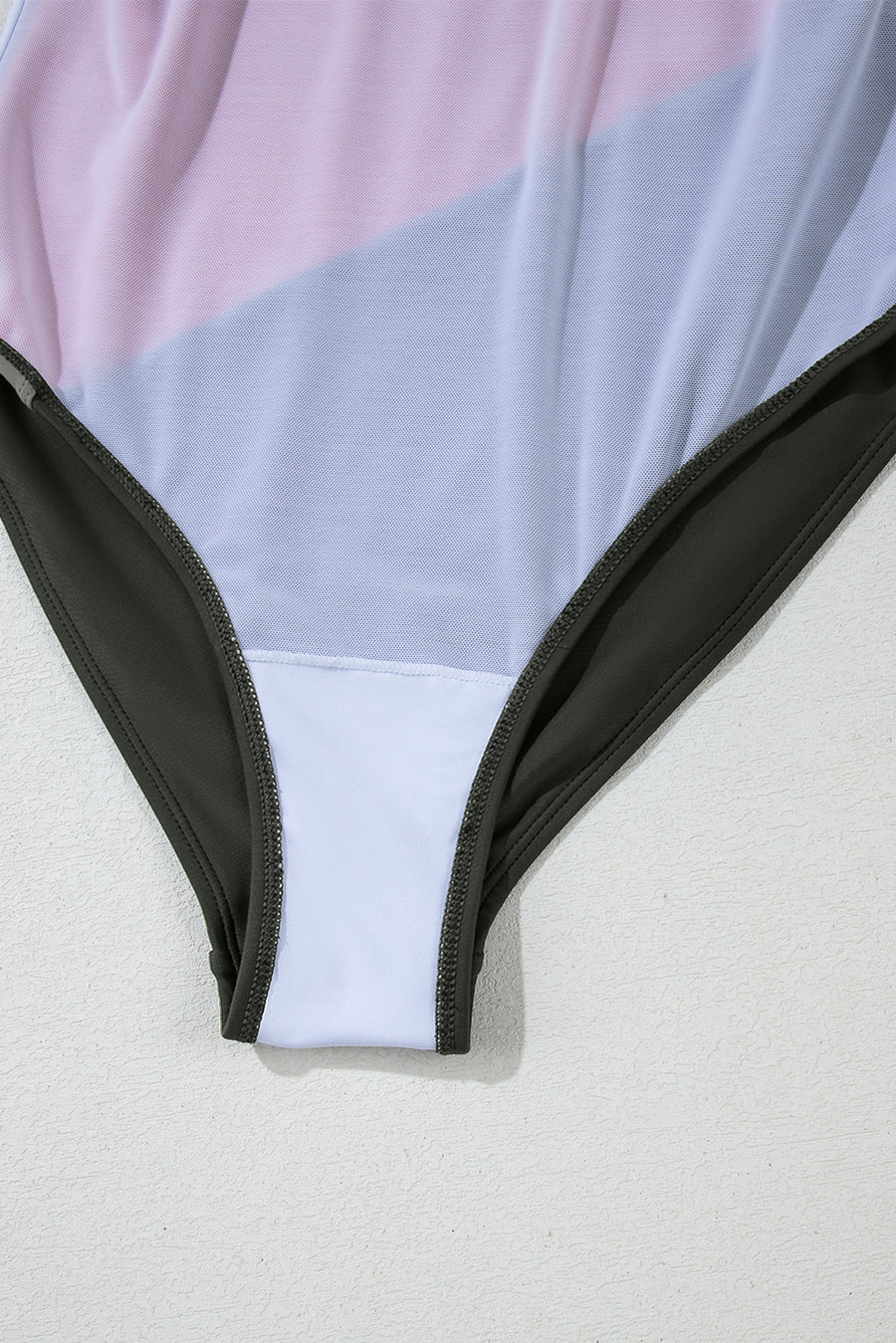 Color Block Padded Square Neck One-Piece Swimsuit B