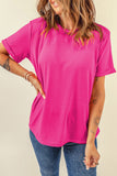 Basic Crew Neck Rolled Sleeve T-Shirt- 12 Colors