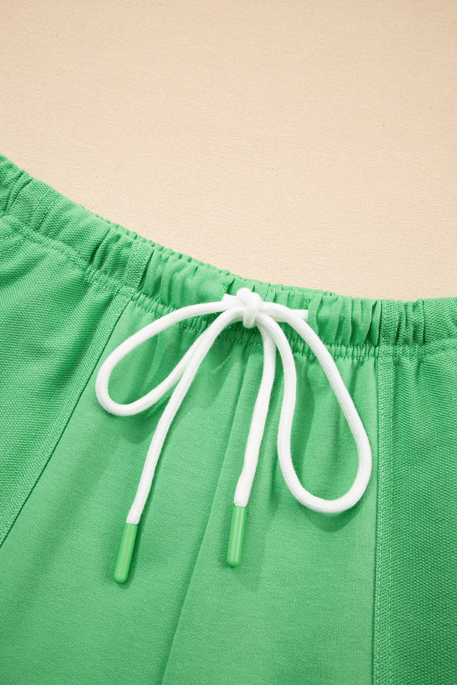 V-Neck Drop Shoulder T-Shirt and Patchwork Shorts Set- 3 Colors