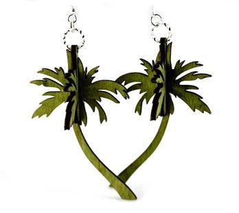 3D Palm Tree Earrings # 1235