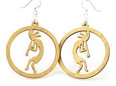 Kokopelli in a Circle Earrings # 1267