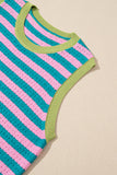 Striped Contrast Trim Sleeveless Sweater Vest- 3 Colors