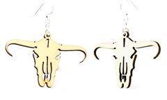 Long Horn Skull Earrings # 1286