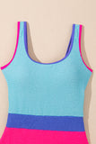 Textured Color Block One-Piece Swimsuit