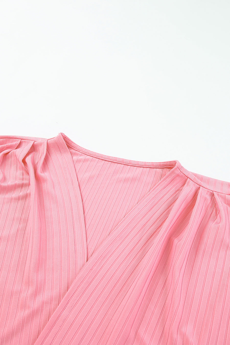 Plus Size Pink Shimmer Ribbed Texture Cardigan