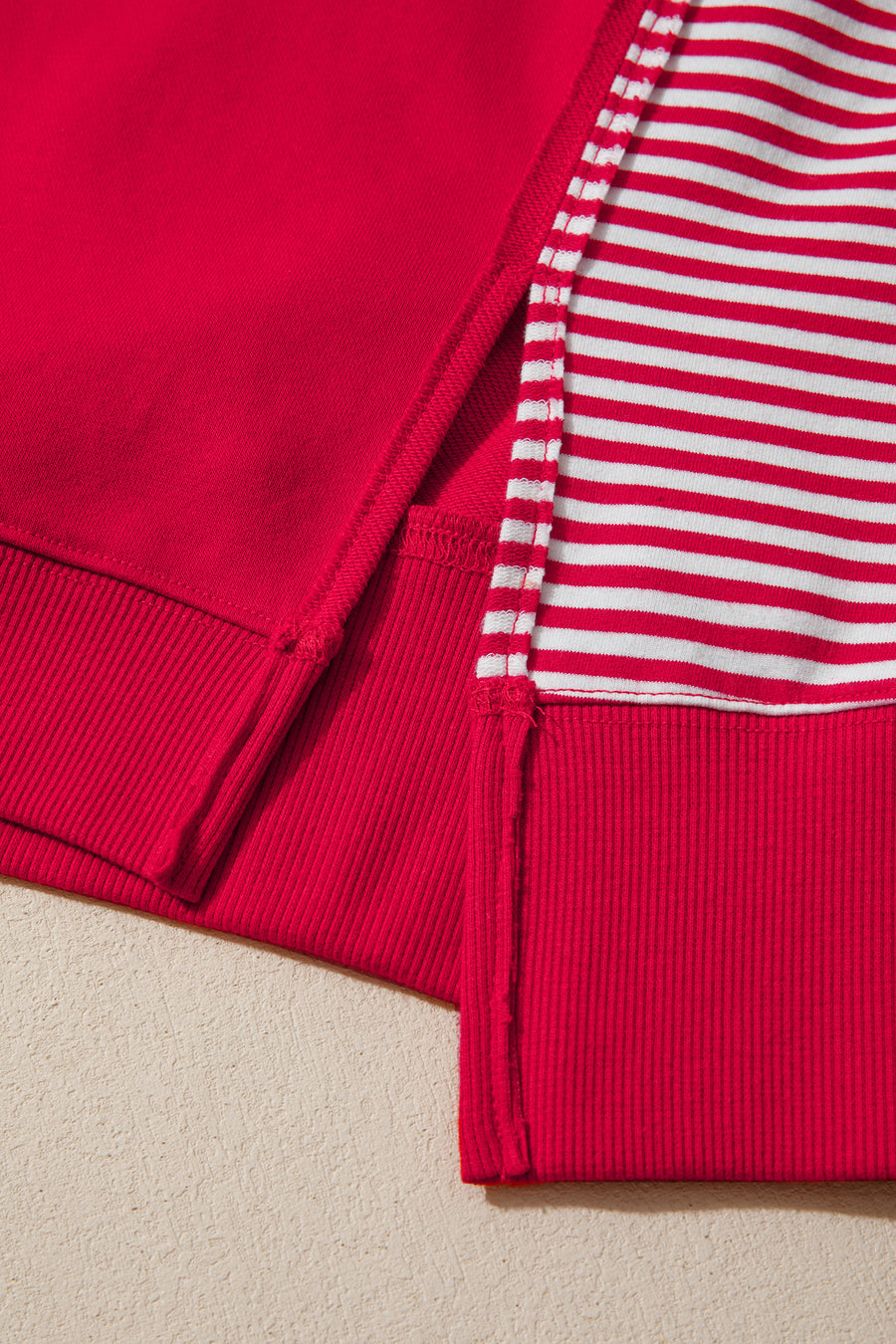 Striped Patchwork Sleeve Colorblock Sweatshirt- 3 Colors