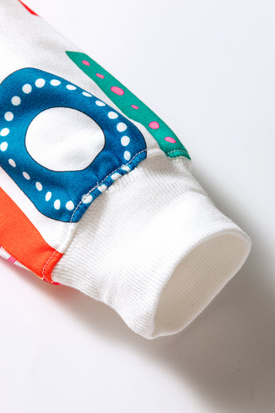 Pink Santa Claus Graphic Christmas Tree Pajama Set