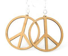 Large Peace Sign Earrings # 1352