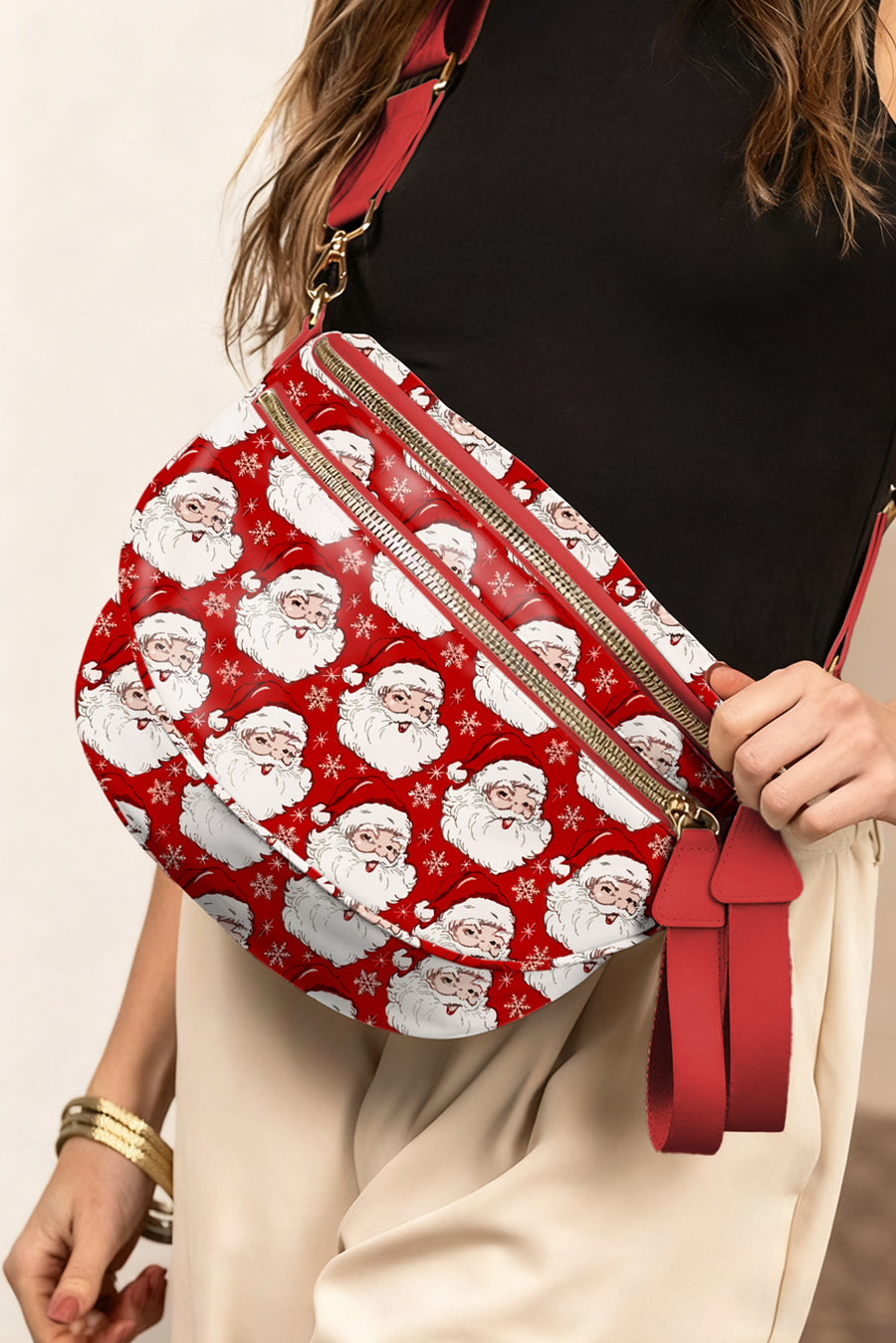 Graphic Print Multi Pocket Crossbody Bag- 4 Styles