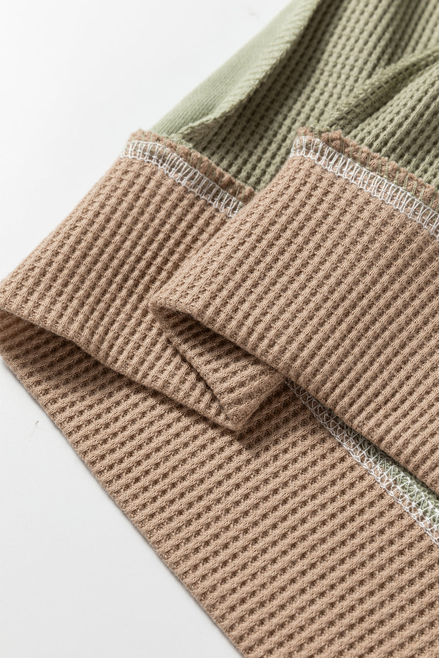 Color Block Waffle Knit Patchwork Oversized Sweatshirt- 3 Colors